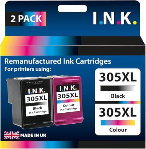 Image of I.N.K. 305 XL Ink Cartridges 2 Pack Black & Tri-Colour Compatible with HP DeskJet 2720, 2723, 2724 DeskJet Plus 4110, 4130 Envy 6010, 6020, 6022, 6030, 6032, Envy Pro 6420, 6430, 6432