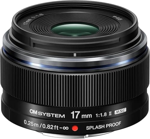 Image of OM SYSTEM M.Zuiko Digital 17 mm F1.8 II Wideangle Lens, Fast Fixed Focal Length for Micro Four Thirds System Cameras (Olympus OM-D and PEN, Panasonic G-Series), Black
