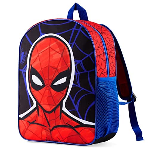 Image of Marvel Spiderman Backpack for Boys Avengers Captain America Iron Man Kids and Toddler Backpack Nursery Pre School Bags for Boys Travel Holiday Avengers Gifts (Blue/Red Spiderman)