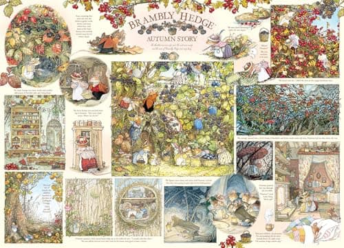 Image of Cobble Hill 1000 Piece Jigsaw Puzzle - Brambly Hedge Autumn Story - Poster Included, 26.625" x 19.25"