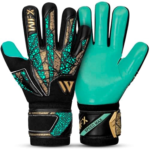 Image of WFX Professional Goalkeeper Gloves for Kids, Youth, Adult, Men, Strong Grip Palm Finger Protection Football Soccer Goalie Gloves with Dumbo Latex 4+3mm Wrist Support