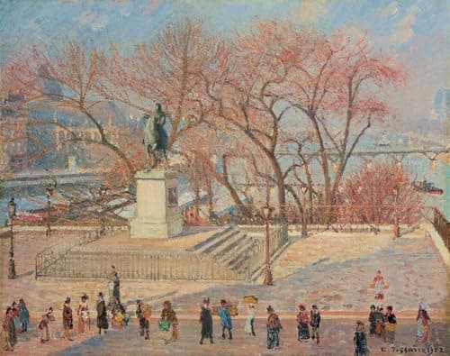 Image of XcBAIHOUD Famous Famous Art Minimalist Prints Statue of Henry Iv Morning Sun by Camille Jacob Pissarro Art Canvas Murals for Room Decor 60x90cm