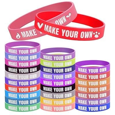 Image of JJ GRADGOWN 1-1000Pcs Personalised Silicone Wristbands, Customised Wrist Bands, Custom Wristbands with Text and Logo for Adults, Kid, Events,Festival, Gatherings