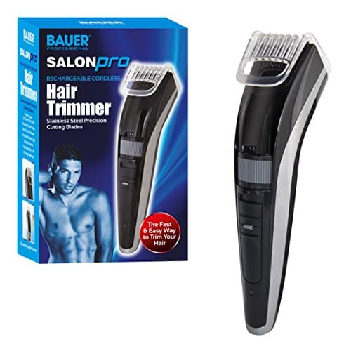 Image of Bauer Professional 38770 SalonPro Men's Hair Trimmer and Clippers | Rechargeable & Cordless | Stainless Steel Shaver | Adjustable Lengths