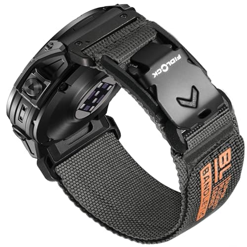 Image of Bandletic Rugged Nylon Compatible with Garmin Easy Fit 22mm Watch Straps, Soft Strap with Magnetic Fidlock V-Buckle for Fenix E/8/7 6 Pro/5 Plus/Instinct 2 3/Forerunner 965/Approach S70 47mm/Quatix 7