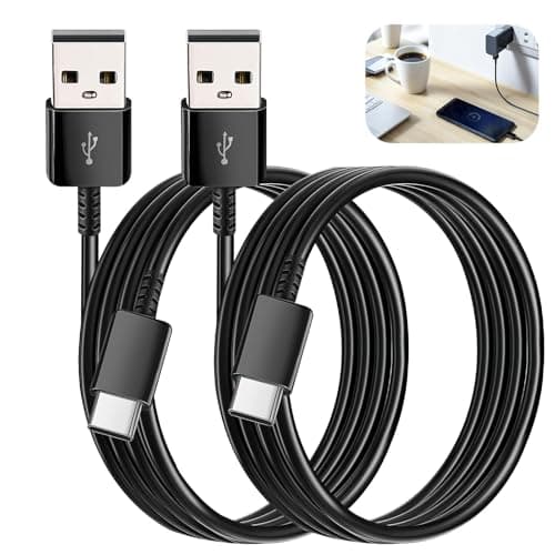 Image of 2PCS USB C Cable 1.5M/5FT, USB A to USB C Charger Cable, 3A Fast Charging & Data Sync Cord Long Lead for Samsung Galaxy S24 S23 S22 S21 S20 S9 A55 A35 iPhone17/16/15 Pro Google Pixel 8 7 6 Switch PS5