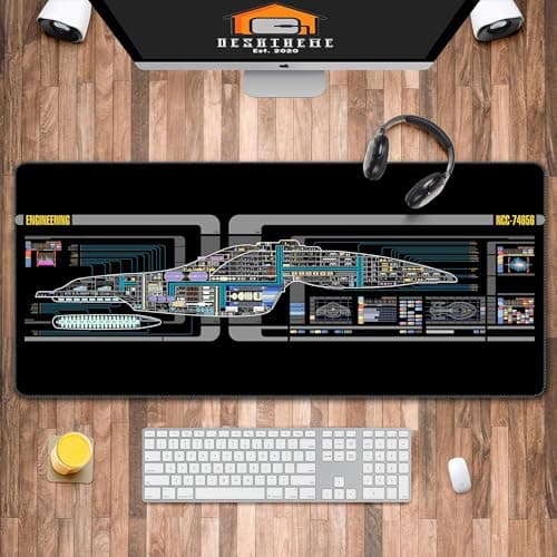 Image of Spaceship Control Pannles Gaming Mouse Pad Large, Enterprise Desk Mat, Starship MousePads, Vintage Computer Keyboard Mat, 35.4”x15.7”x1/12, Gamer Mat, Gift for Gamer (XXL(900 * 400mm))