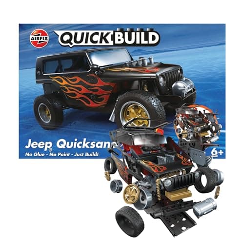 Image of Airfix QUICKBUILD Model Car Kit - Jeep 'Quicksand' Concept Car Building Kit for Kids 6+, Construction Toys for Boys & Girls, No Glue Model Making - Classic Car Gifts Plastic Model Kits