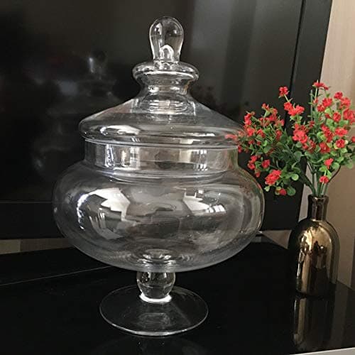 Image of A2Z Vintage Squat Glass Bonbon Sweet Jar Wedding Party Footed Sweet Jar 25Cm