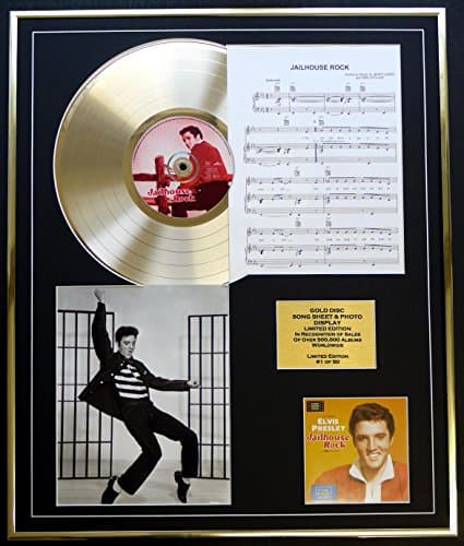 Image of ELVIS PRESLEY/CD GOLD DISC, SONG SHEET & PHOTO DISPLAY/LTD. EDITION/COA/ALBUM JAILHOUSE ROCK/SONG SHEET JAILHOUSE ROCK