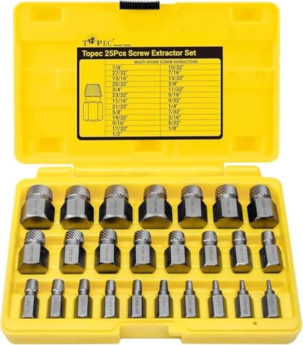 Image of LANNIU 25Pcs Screw Extractor Set, Hex Head Multi-Spline Easy Out Bolt Extractor Set, Premium High Carbon Steel Rounded Bolt Remover