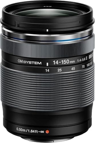 Image of OM SYSTEM M.Zuiko Digital ED 14-150 mm F4-5.6 II Lens, Universal Zoom, Suitable for All MFT Cameras (Olympus OM-D & PEN Models, Panasonic G-Series), Black