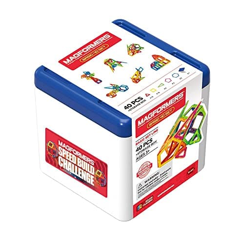 Image of Magformers 40-Piece Magnetic Construction Tiles Set With Storage Box. STEM Toy And Educational Resource For Teaching Maths In Schools And Pre-schools.