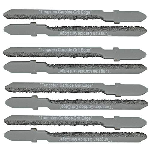 Image of Carbide Jigsaw Blades 8x T Shank Scroll Jigsaw Blades Drywall Hardie Board Fiberglass Jigsaw Blade Low Density Tile Saw Blades Cutting Backerboard Abrasive Materials Tungsten Carbide Grit Edge Blades