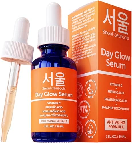 Image of SeoulCeuticals Korean Skin Care 20% Vitamin C Hyaluronic Acid Serum + CE Ferulic Acid - Potent Anti Aging, Anti Wrinkle Korean Beauty 1oz