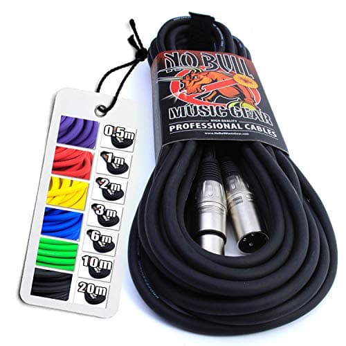Image of No Bull Nordell Music Gear' Premium XLR Cable (Black, 10m): Achieve a Clearer Audio Signal with Balanced Male to Female Microphone Lead, plus Cable Tie