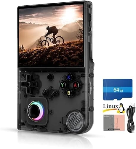 Image of RG40XXV Retro Handheld Game Console , 4.0 Inch IPS Screen Linux System Built-in 64G TF Card 5528 Games Support TV Output 5G WIFI Bluetooth 4.2 (Black)