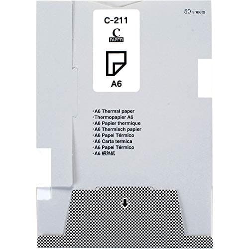 Image of Brother C-211S Thermal Printer Paper, A6, Premium Grade, 105 (W) x 148 mm (L), 50 Sheets, Brother Genuine Supplies,Black,Standard Yield,C211S