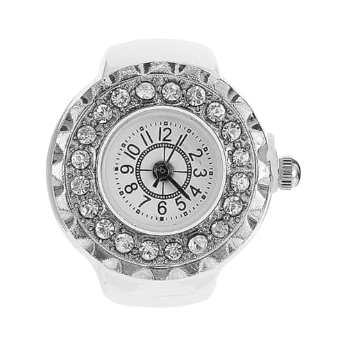 Image of Abaodam Diamond Ring Watch for Women Stylish Finger Decoration Adjustable Zinc Alloy Band Luxury Dainty Ring Watch for Daily Wear