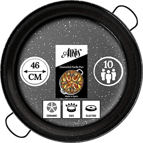 Image of Alises - Enamelled Carbon Steel Pan (Naturally Non-Stick) Paella Pan 46 cm - Paella Pan Regular 46 cm