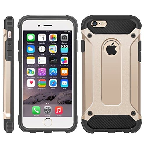 Image of iPro Accessories iPhone 6 Case, iPhone 6S Cover, Military-Duty Case - Impact Resistant Hybrid Heavy Duty [armor case] Dual Layer Armor Hard Plastic And Bumper Protective [SHOCKPROOF] Case (GOLD)