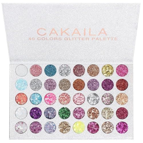 Image of OCHILIMA 40 Colors Glitter Sparkle Eyeshadow Makeup Palette Pallets For Women Girls Black White Glitter Chunky Eyeshadow Pressed Powder Pink Shimmer Glue Gel Eyeshadow