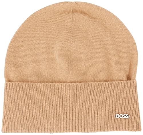 Image of BOSS Women's lari_hat Beanie, Medium Beige, ONESI
