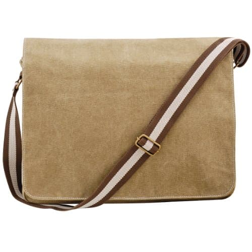Image of Quadra Vintage Canvas Despatch Bag - 14 Litres (One Size) (Sahara)