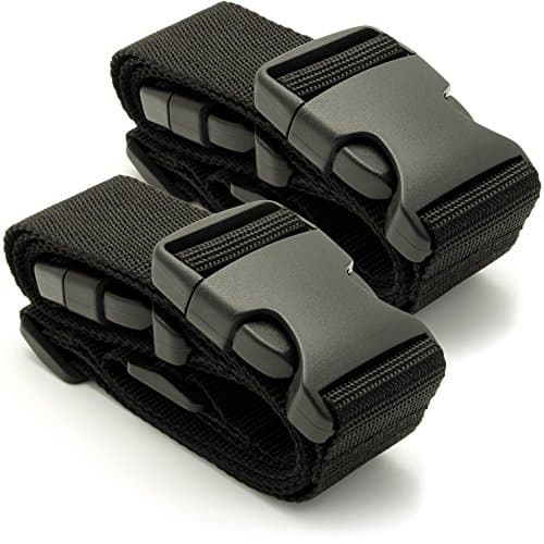 Image of CampTeck U6745 Small Travel Luggage Straps Short Adjustable Connect Suitcase Belt Add On Attachment – Black, 1 Pair