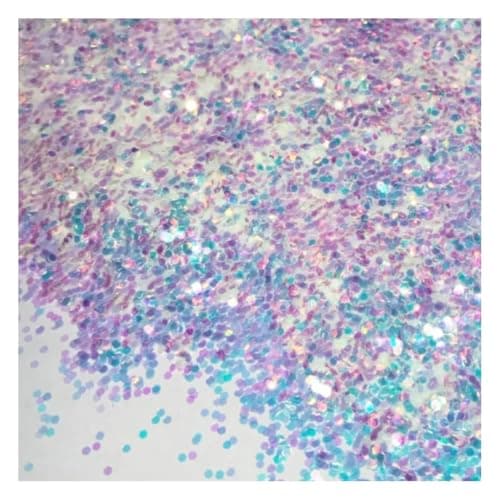 Image of Iridescent White Chunky Glitter 10g 50g 100g Holographic 1mm Resin Craft Cosmetic Nail for Art Body AB Sparkly Shimmer Festival Beauty Christmas Face Paint Sequin Cards Winter Wonderland (10G)