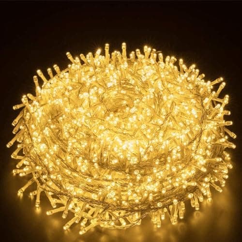 Image of Elegear Christmas String Lights 1000 LED 25M Warm White Christmas Lights Mains Powered, 8 Modes IP44 Outdoor Cluster Fairy Light for Xmas Tree Wedding Home Party Garden Indoor Outdoor Decoration