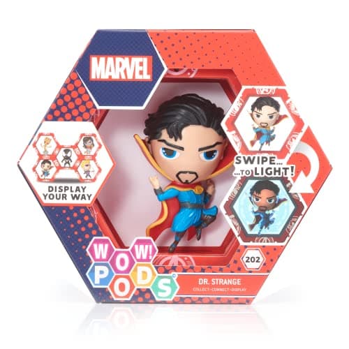 Image of WOW! PODS Marvel Avengers Collection - Dr Strange | Superhero Light-Up Bobble-Head Figure | Official Marvel Collectable Toys & Gifts | Number 202 in Series, Blue