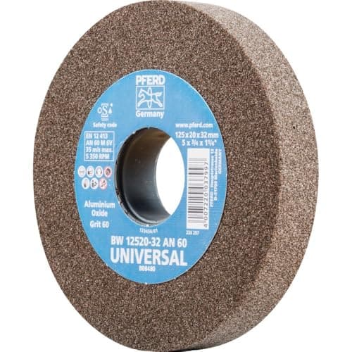 Image of PFERD 39009716 Sanding Disc 125 x 20 x 32 mm Universal Grain Size 60 Normal Corundum – Universal Sanding Disc with Integrated Reducing Sleeves (25/20/16 mm)