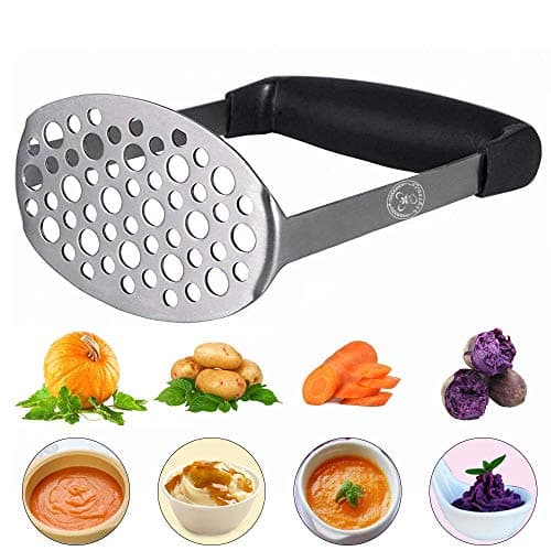 Image of Starchef Stainless Steel Masher Ricer with Soft Handle,Fruit & Vegetable, Potato Ricer Masher(Black)