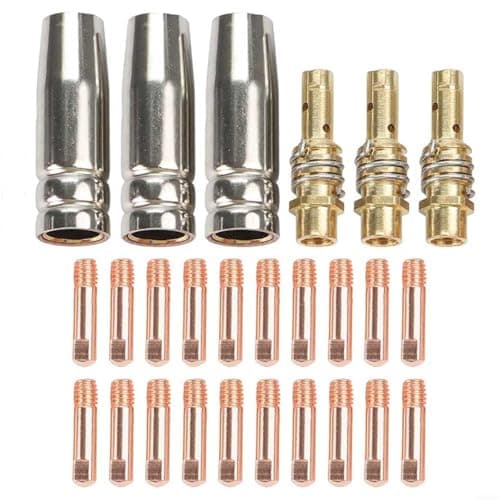 Image of GANCEI 26PCS MIG Welding Tip Nozzle Kit, 12Mm Contact Tips, Gas Diffusers & Conical Nozzles, For MB-15 15AK Torch, Industrial Welding