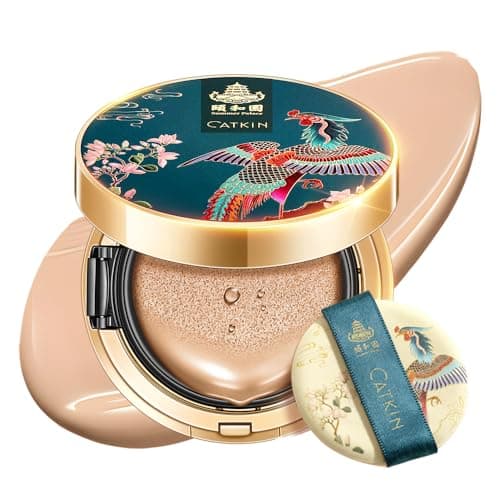Image of CATKIN Phoenix Cushion Foundation Buildable Coverage Anti-Aging Serum Makeup, Sheer Satin Finish, Refill Included, 13g*2