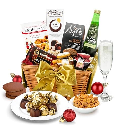 Image of Non-Alcoholic Gift Basket - Windermere Alcohol-Free Hamper with Elderflower Presse, Shortbread, Chocolates, Jam, Marmalade - Teetotal Gifts for Birthdays and Celebrations, from Regency Hampers