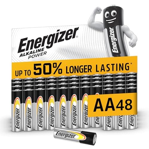 Image of Energizer Alkaline Power - AA Batteries (48 Pack) - Double A Battery 1.5V - Up To 50% Longer Lasting - For Everyday Devices - 100% Recyclable Packaging - 7 Year Shelf-Life [Amazon Exclusive]