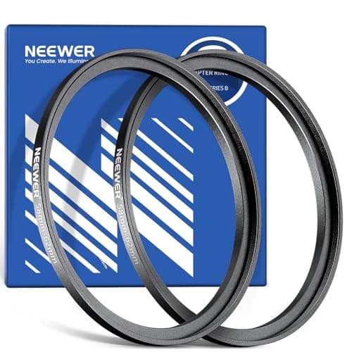 Image of Neewer 58-62mm Step Up Ring Adapter (2 Pack) with Cleaning Cloth, Ultra Slim Aluminum Alloy Lens Filter Adapter Ring for 58mm Camera Lens to Use 62mm Filter