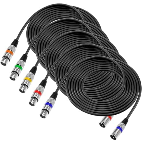 Image of QWORK® 5M XLR Male to Female Microphone Cable, 3-Pin Anti-interference for Speaker, Audio Mixer
