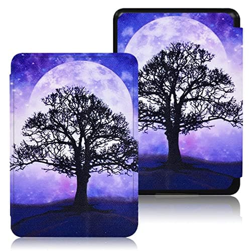 Image of WunM Studio case for kindle Case for Kindle Paperwhite 5 2021 11th Gen (6.8 Inch) Protective Shell Wallet Case with Sleep/Case Flip Cover/Moon Shadow Tree