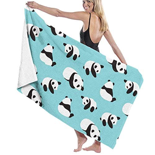 Image of BGDFN Cute Cartoon Panda Microfiber Beach Bath Towel Wrap Bath Sheets