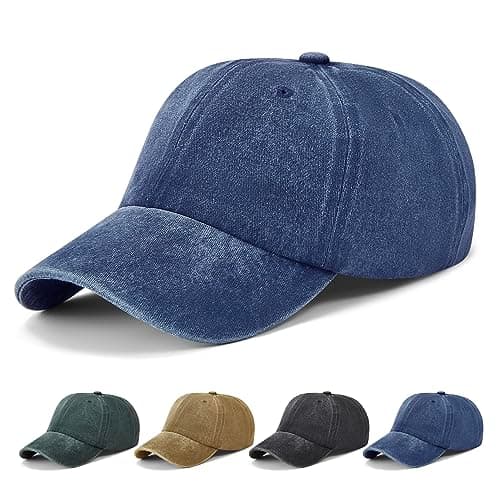 Image of Woodland Leathers Baseball Cap - 100% Cotton, Breathable, Adjustable Cap for Men and Women. Classic Sports Golf Cap Casual Cap, Men's Summer & Golf Sun Hat - Excellent UV Protection (Denim Blue)