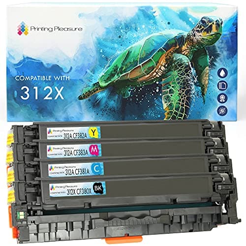 Image of Printing Pleasure 4 (Full Set) Compatible CF380X-CF383A (312X/312A) Toner Cartridges for HP Colour LaserJet Pro MFP M476DN M476DW M476NW - Black/Cyan/Magenta/Yellow, High Yield