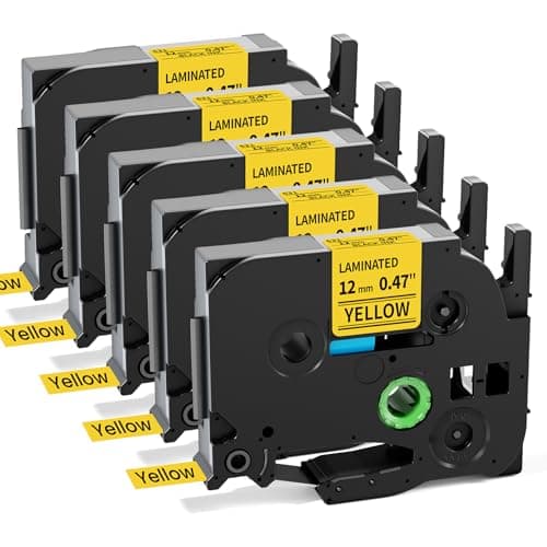 Image of Fimax Tech Compatible with Brother P Touch Tapes TZe-631 tze631 12mm 0.47 Ribbon Black on Yellow for Brother PT-1000 1010 1080 PT-H105 PT-E110 PT-P300BT PT-H100LB PT-H100R 107B D200BW