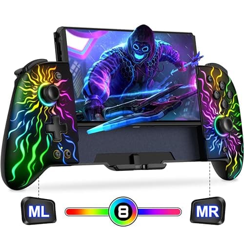 Image of Elegamefy Switch Controller for Nintendo Switch/OLED Accessories, Handheld Mode, Updated Joystick (Drift-Free), Wireless One-Piece Joypad Controller with Large Grip/Programmable