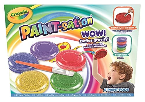 Image of CRAYOLA Paint-sation: No-Spill Paint Pots (Pack of 5) | No-Spill Painting Kit | Ideal for Kids Aged 3+