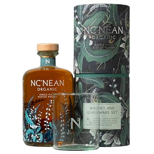 Image of Nc'nean | Organic Single Malt Whisky Gift Set | Includes a branded whisky glass | Certified organic | Bottle & glass are 100% recycled | Citrus, peach, apricot & spice | 46% Vol. | 700ml