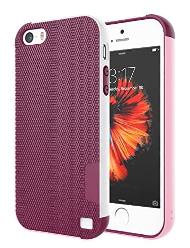 Image of Jeylly for iPhone 5/5S/SE 2016 Case, [3 Color] Slim Hybrid Impact Rugged Soft TPU & Hard PC Bumper Shockproof Protective Anti-slip Case Cover Shell for iPhone 5/5s/SE - Wine
