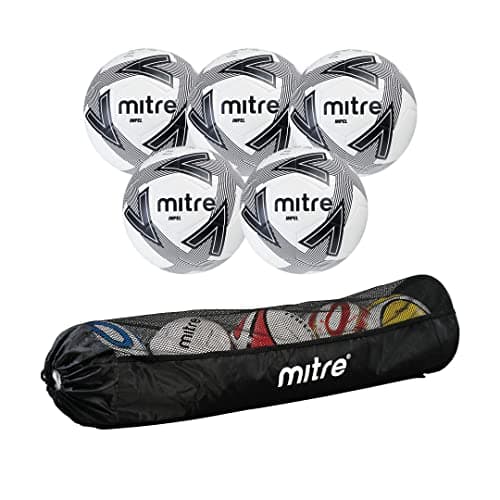 Image of Mitre Impel Footballs, Pack of 5 with Tubular Ball Bag, Size 5
